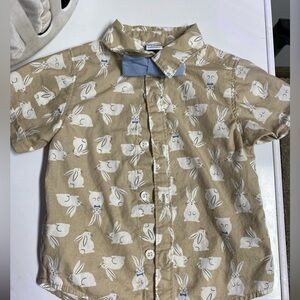 Button Tie Shirt Easter/bunny